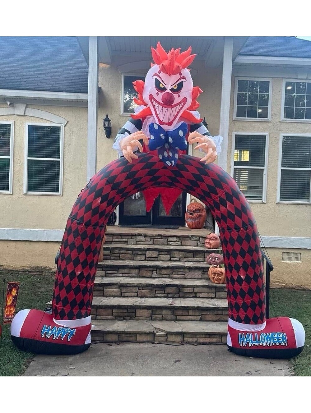 Spirit Halloween 12 FT Inflatable Light-Up Scary Clown Archway Used Once
